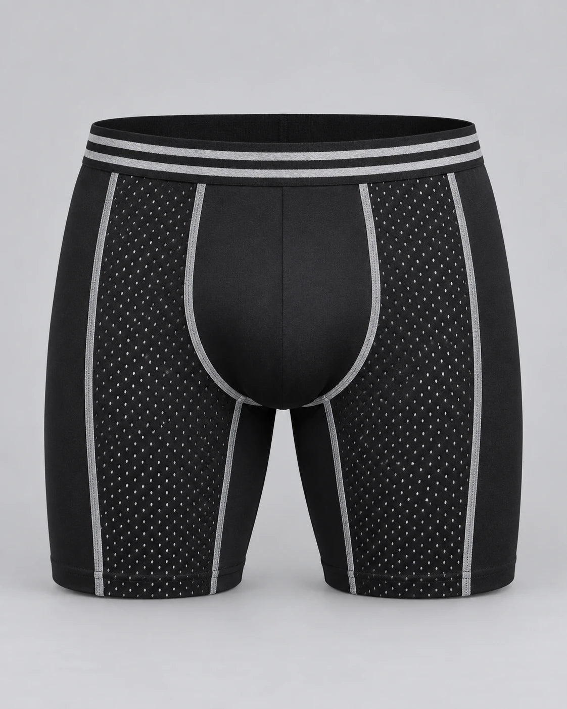 Ashby Boxer leak-proof boxer briefs in black, front view